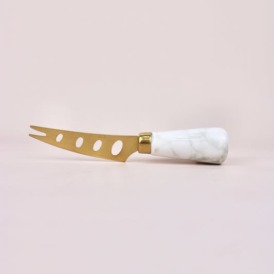 Marble & Gold Pronged Cheese Knife