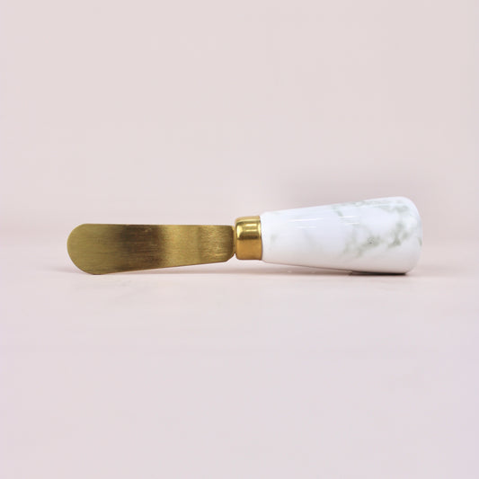 Marble + Gold Cheese Spreader Knife