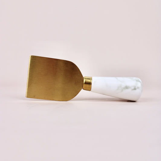 Marble & Gold Chisel Cheese Knife