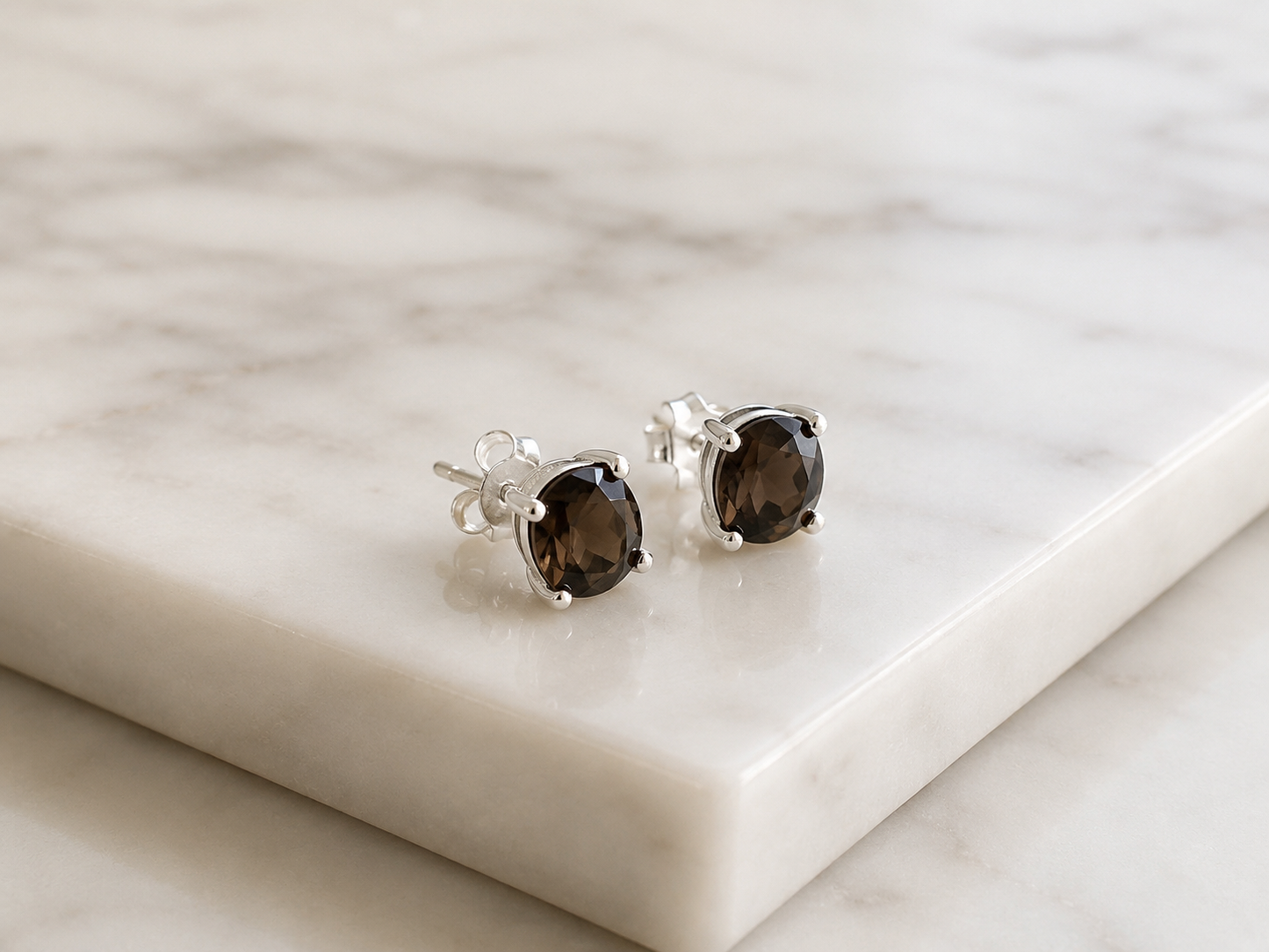 Cleo Smoky Quartz Stud Earrings