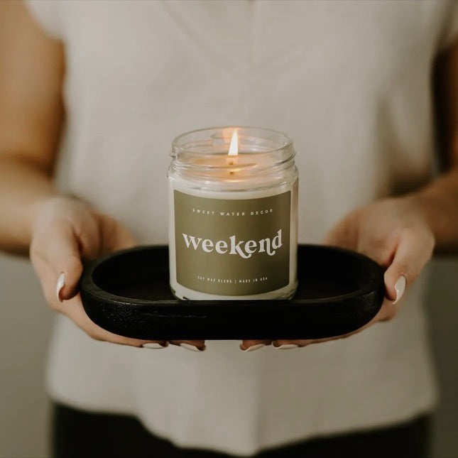 Wooden Oval Tray | Black