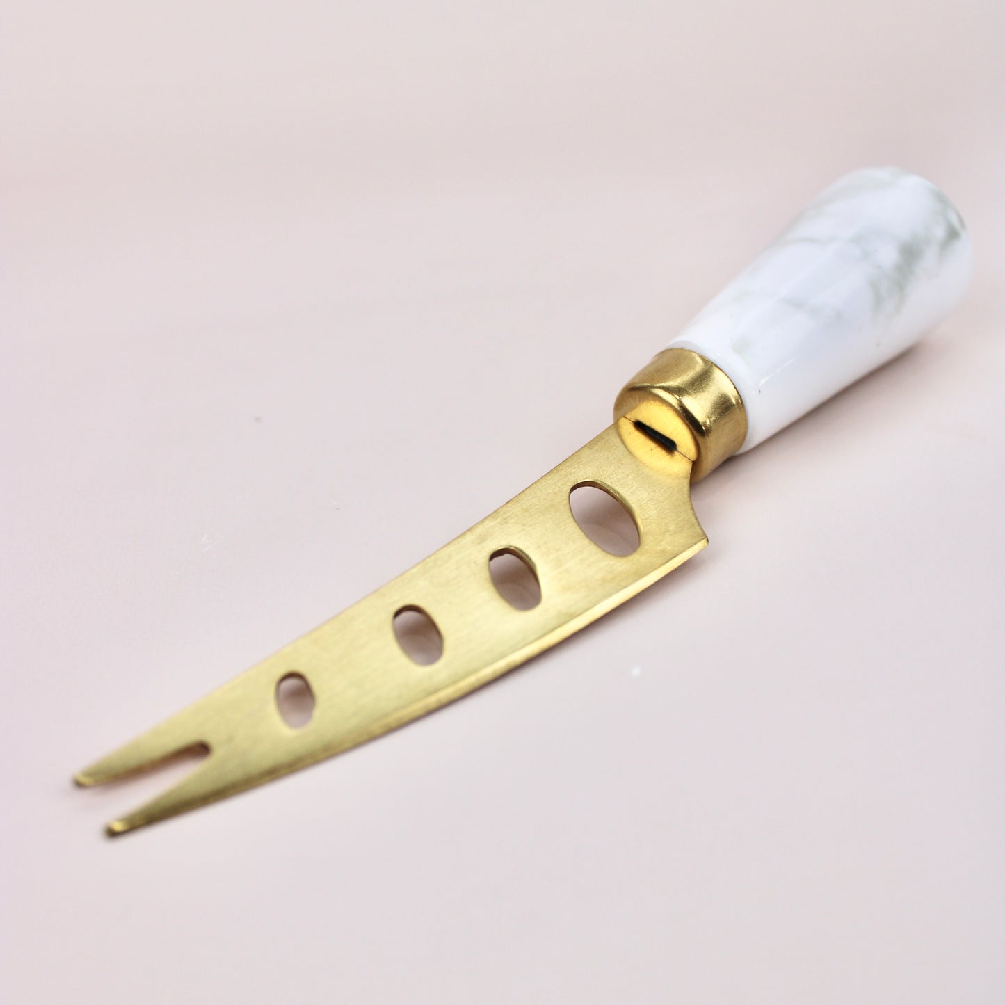 Marble & Gold Pronged Cheese Knife