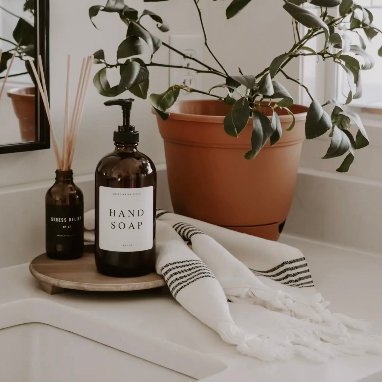 Turkish Cotton Hand Towel | Multi Stripe