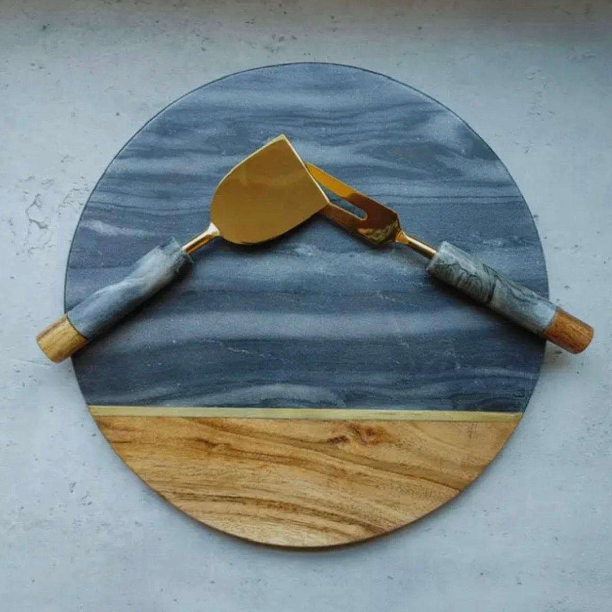 Wood & Marble Cheese Charcuterie Board