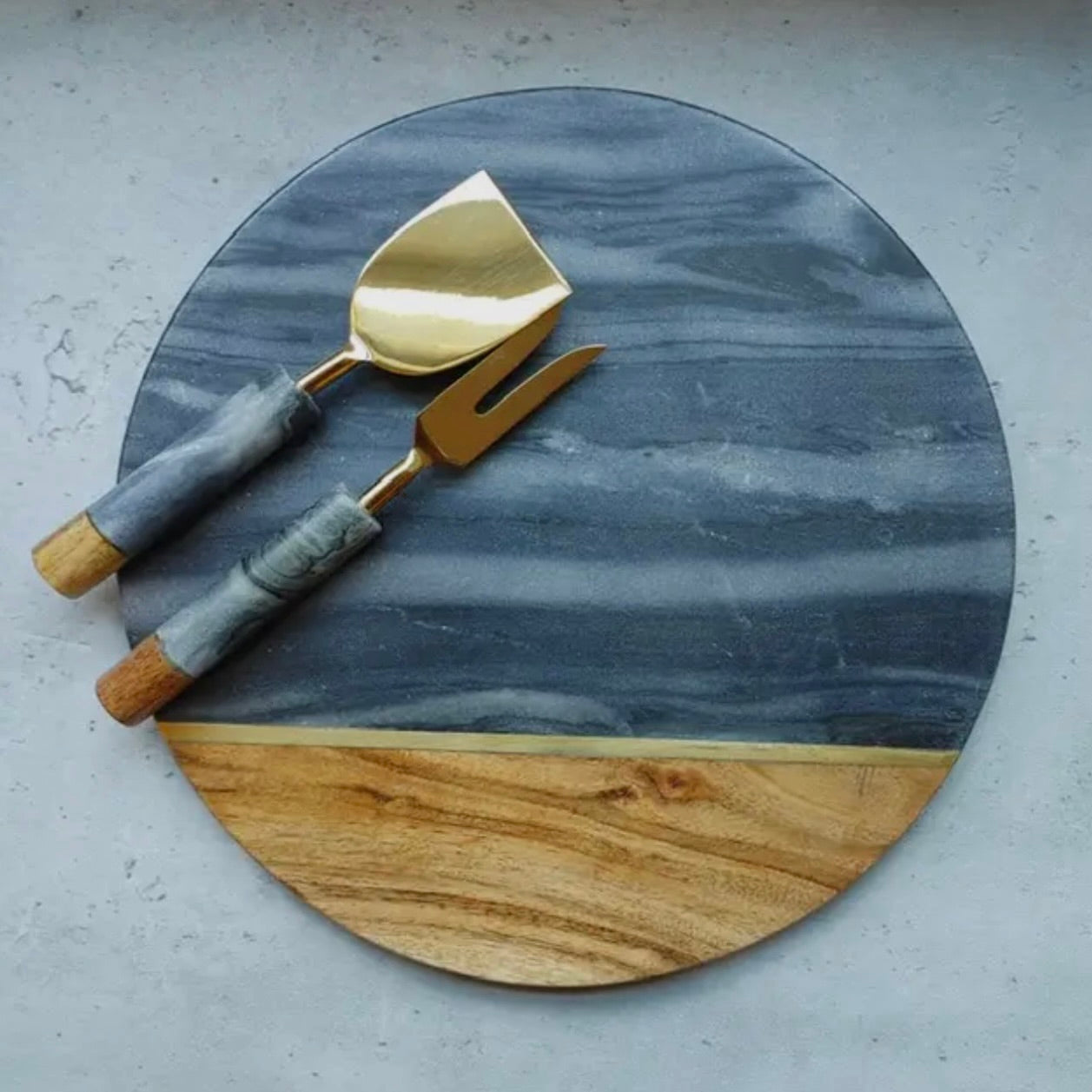 Wood & Marble Cheese Charcuterie Board