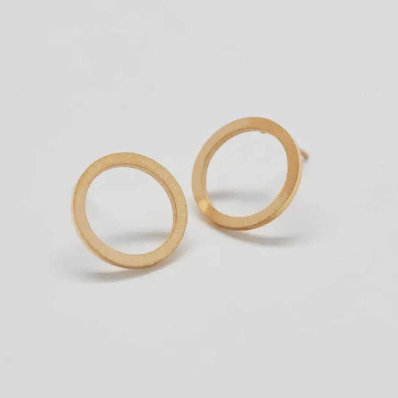 Open Circle Gold Earrings