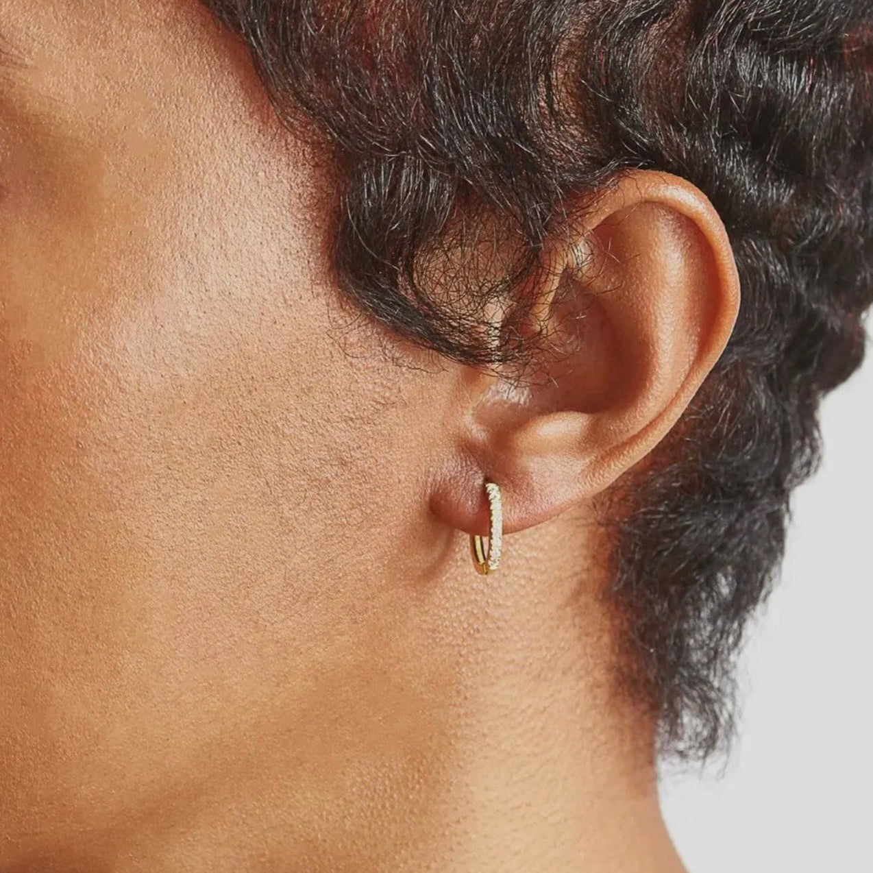 Pave Huggie Hoops