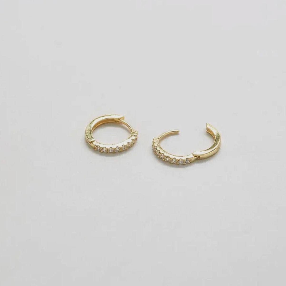Pave Huggie Hoops