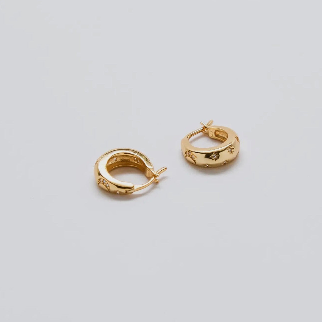 Moon Star Gold Hoops