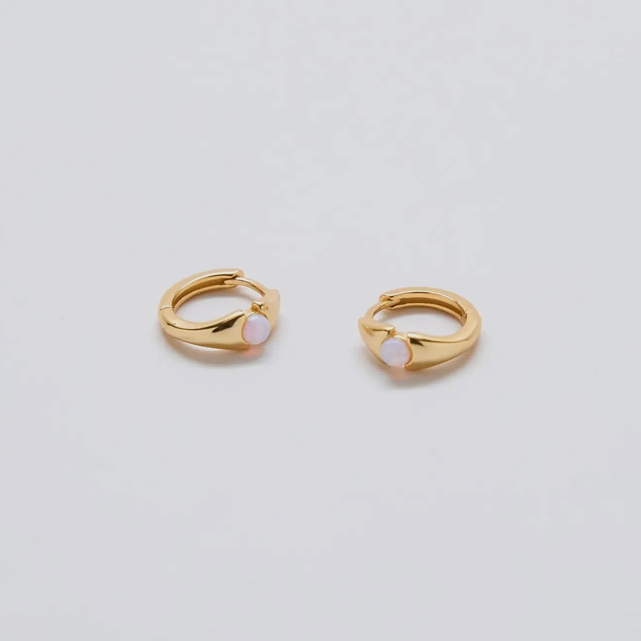 Opal Mini Huggie Hoops