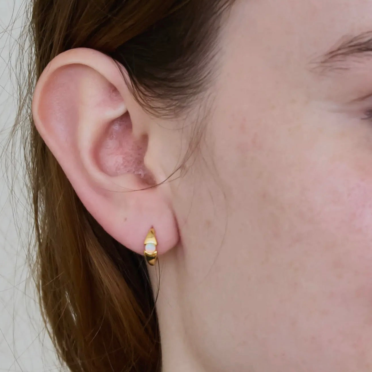 Opal Mini Huggie Hoops