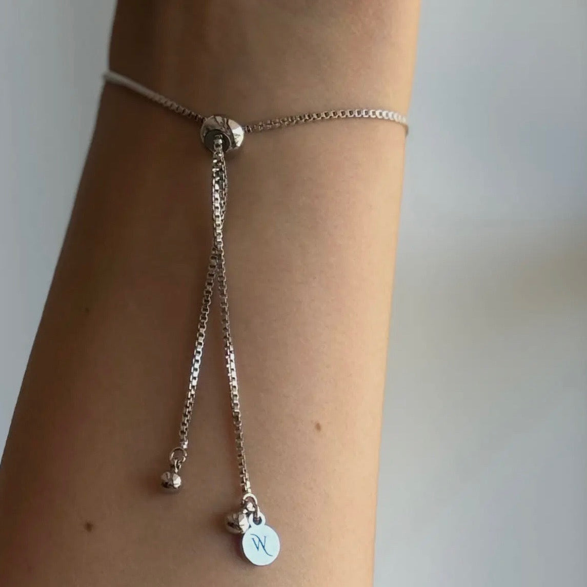 Silver Pearl Slider Bracelet