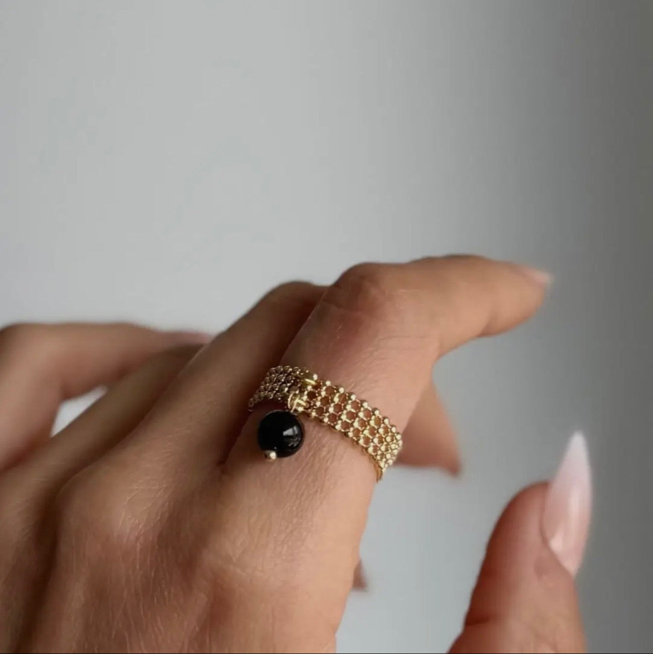 Tourmaline Droplet Ring