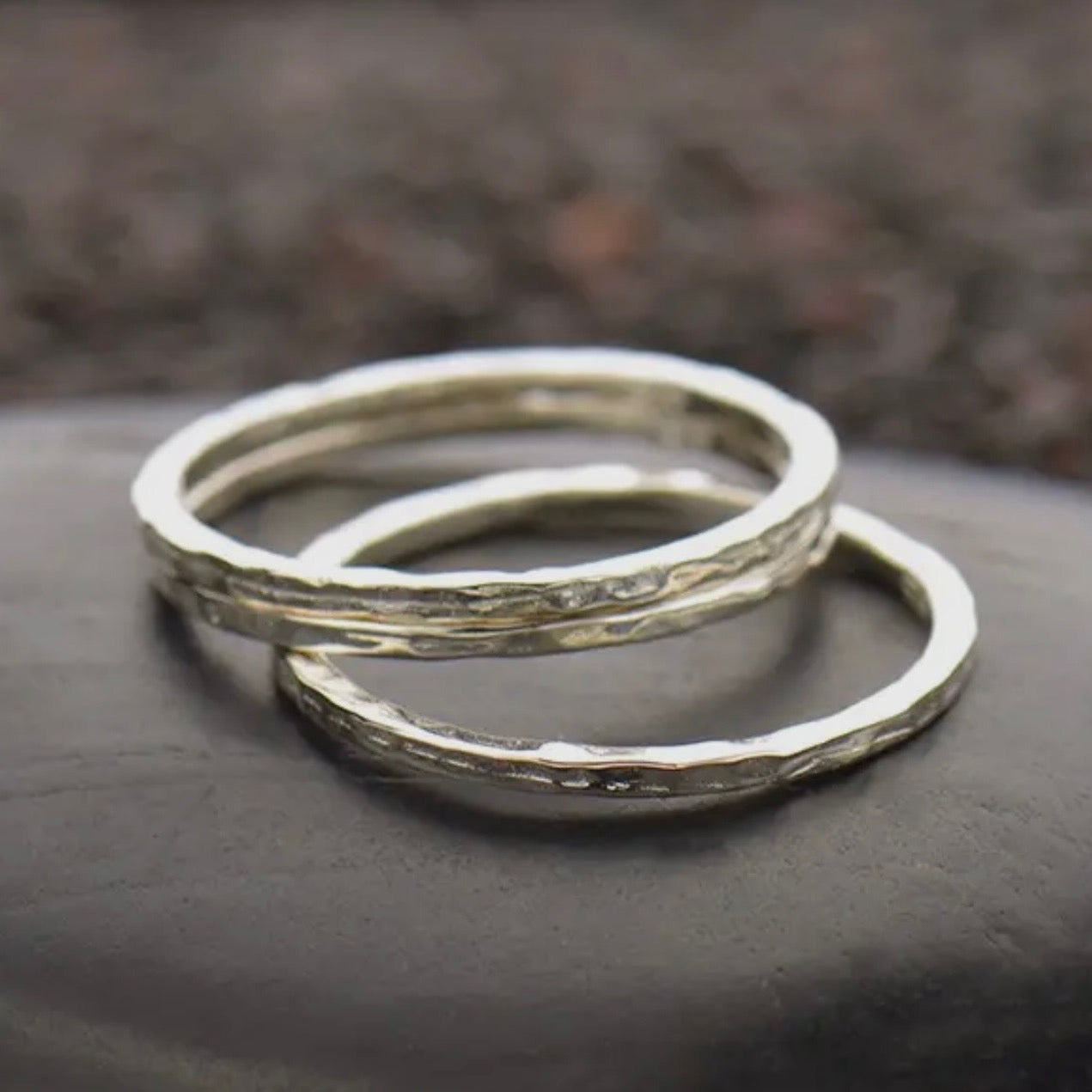 Hammered Sterling Silver Stacking Ring
