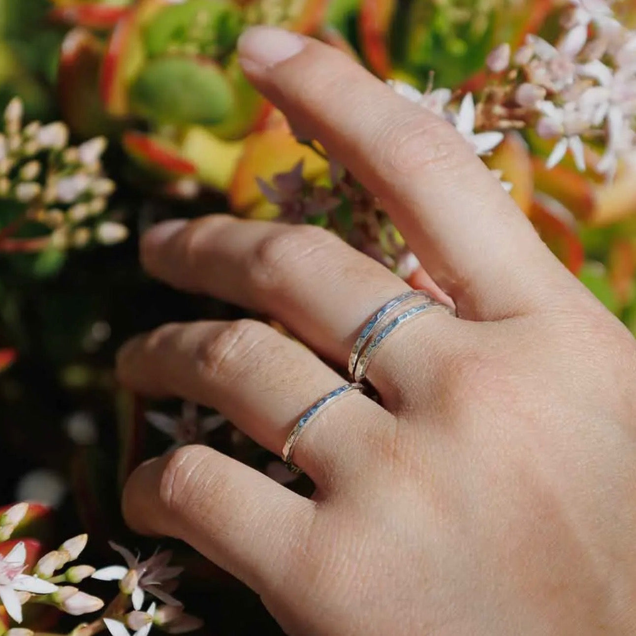 Hammered Sterling Silver Stacking Ring