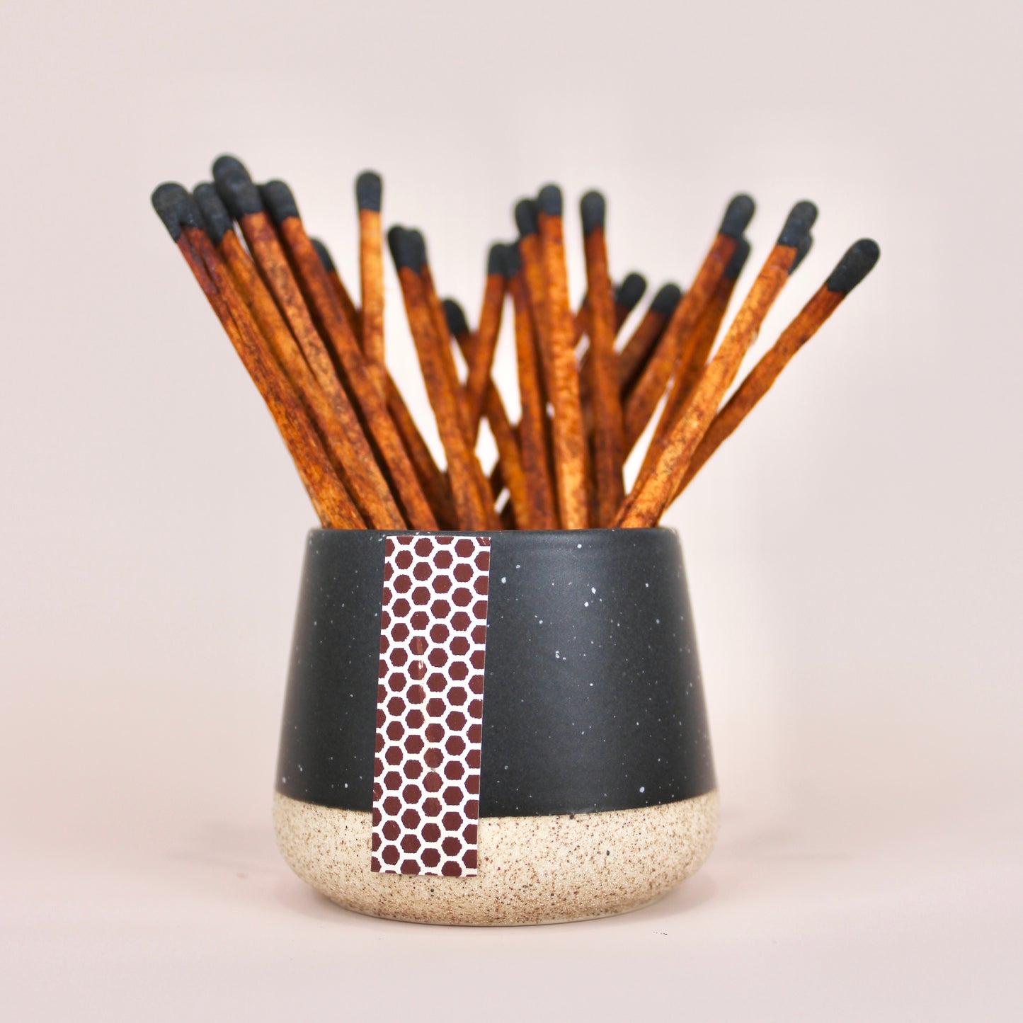Ceramic Match Set | Black w/ Cedar Matches