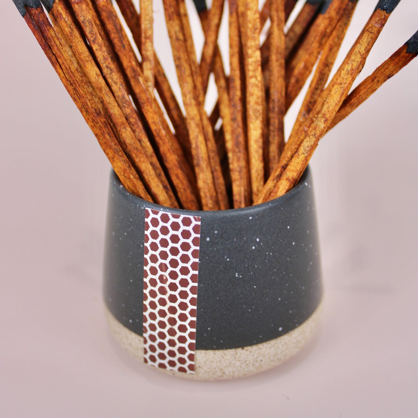 Ceramic Match Set | Black w/ Cedar Matches