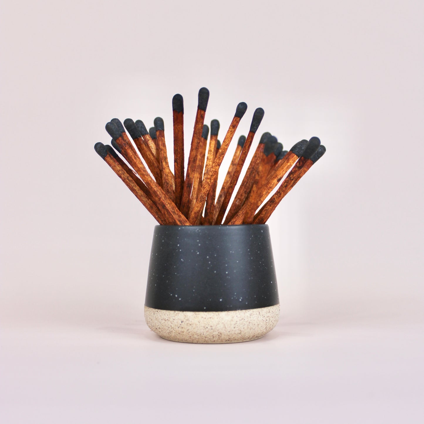 Ceramic Match Set | Black w/ Cedar Matches