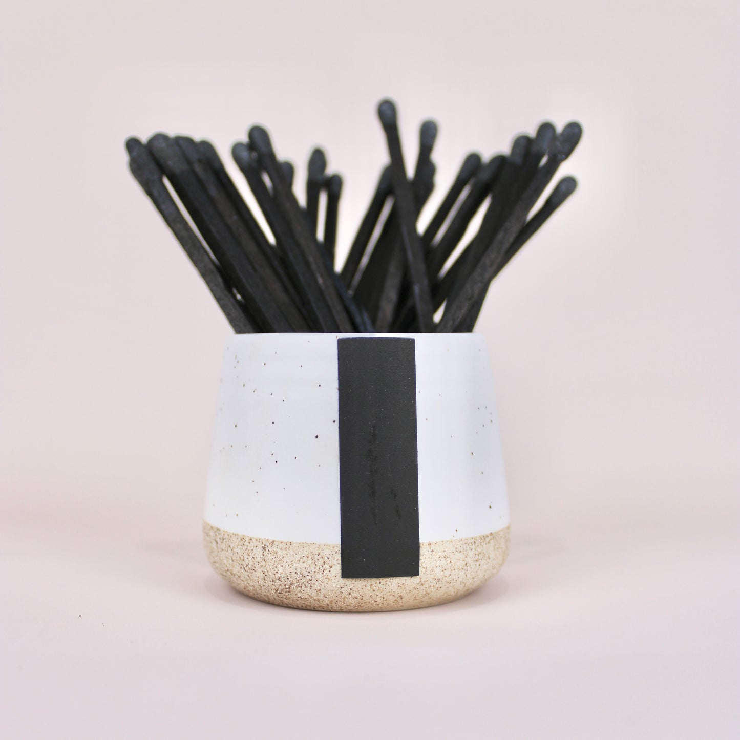 Ceramic Match Set | White w/ Black Matches