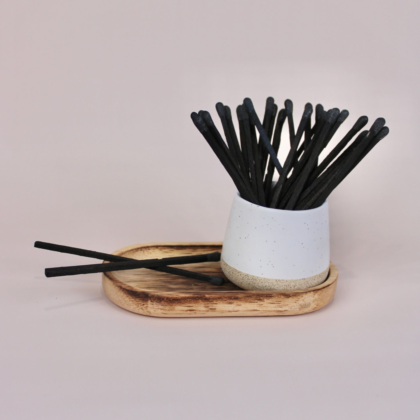 Ceramic Match Set | White w/ Black Matches