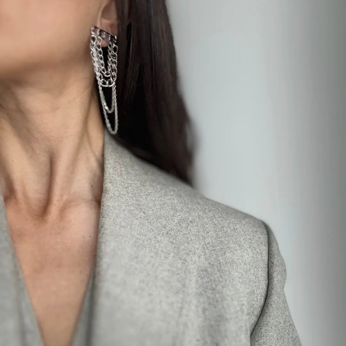 Multi Tier Chain Earrings | Silver Plated