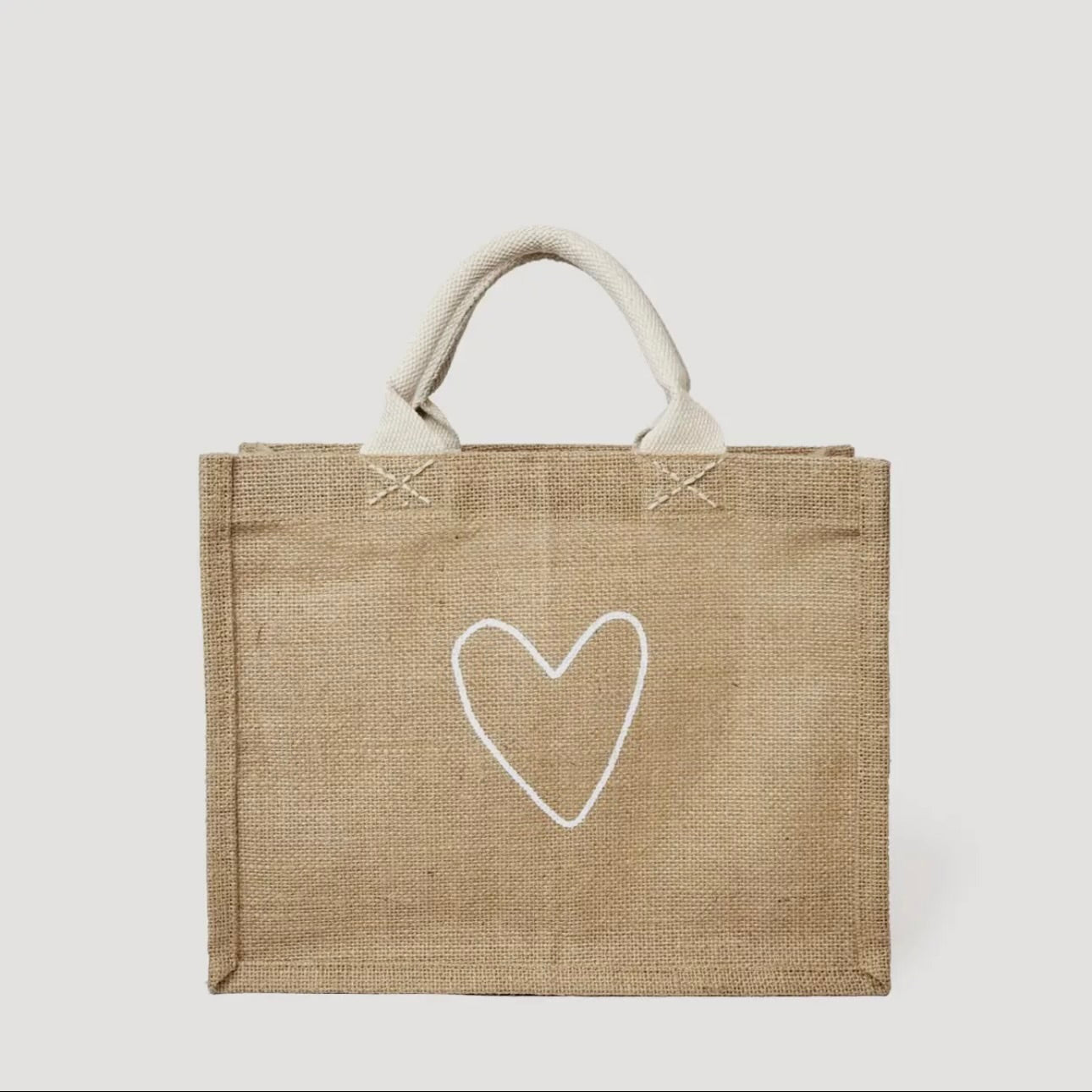 Jute Tote | Heart Design