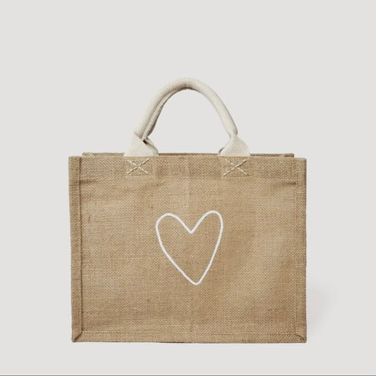 Jute Tote | Heart Design