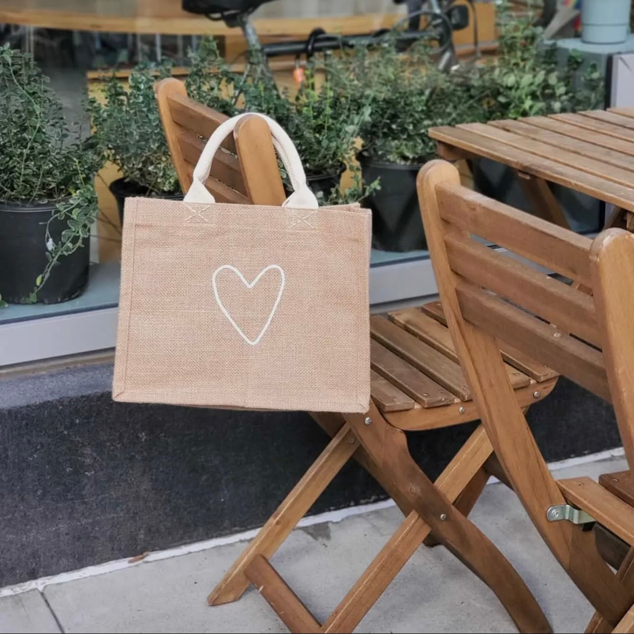 Jute Tote | Heart Design