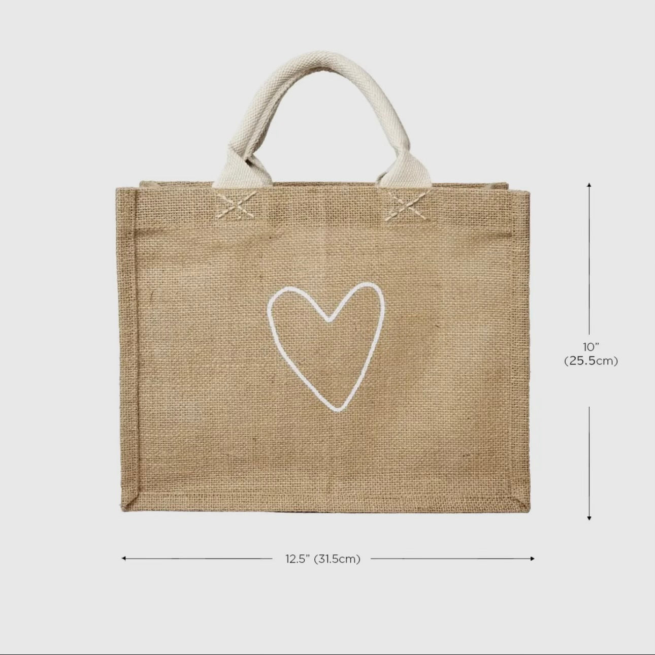 Jute Tote | Heart Design
