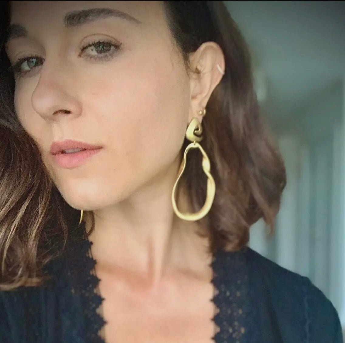 Athena Swirl Top Hoop Earrings