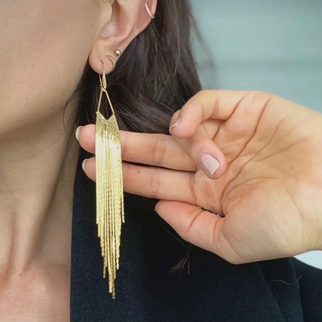Gold Fringe Earrings