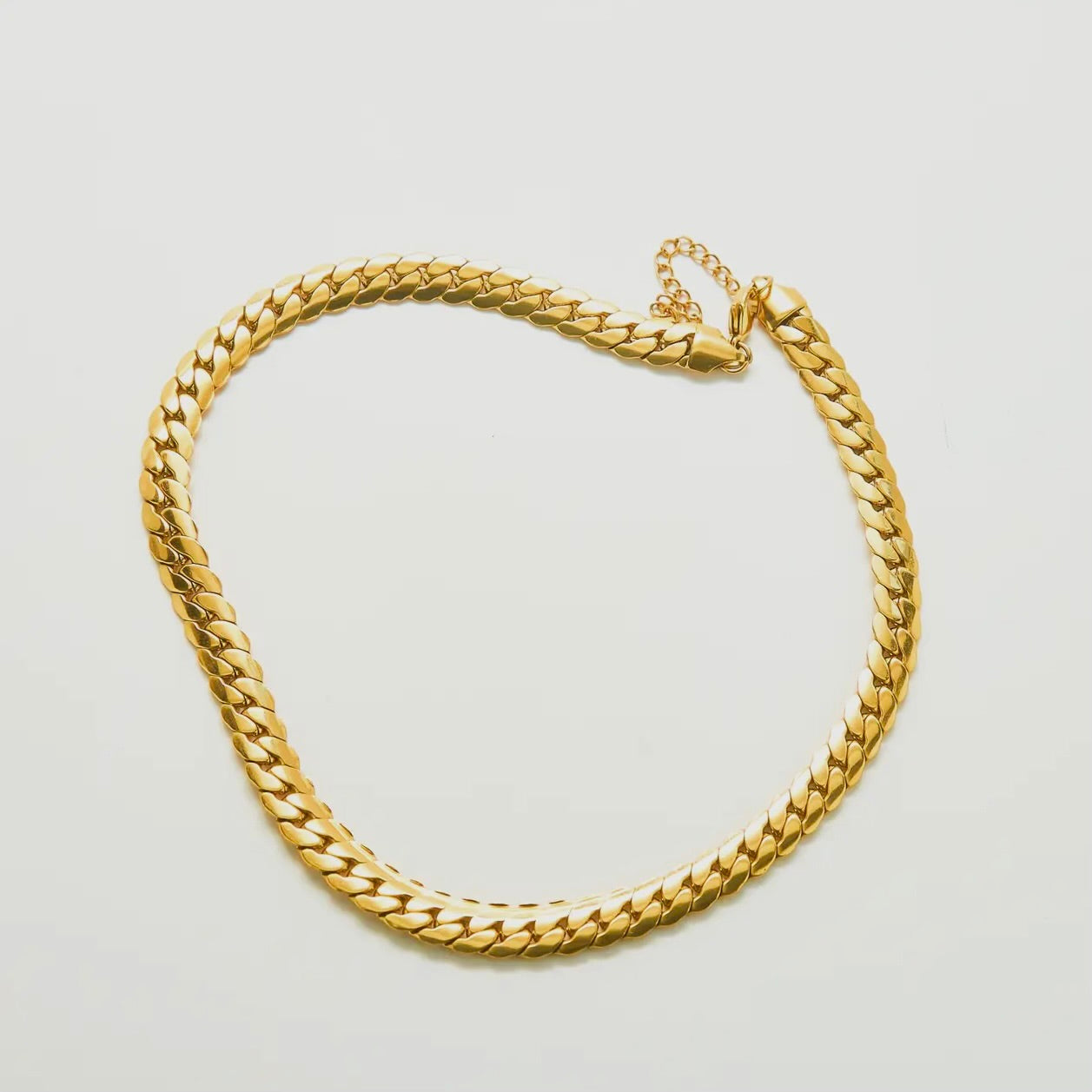 Chunky Flat Snake Chain Statement Necklace