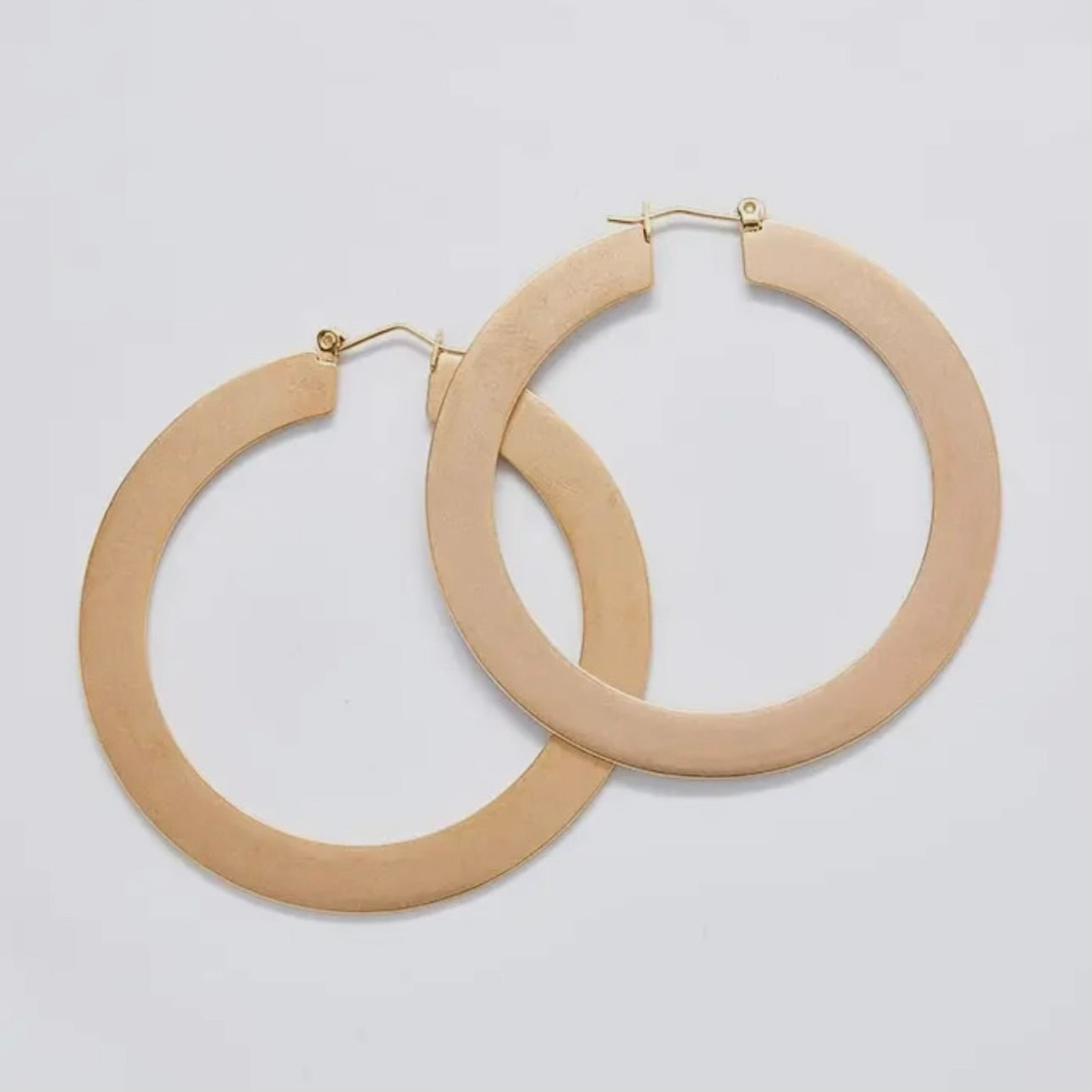Gold Matte Large Hoop Earrings