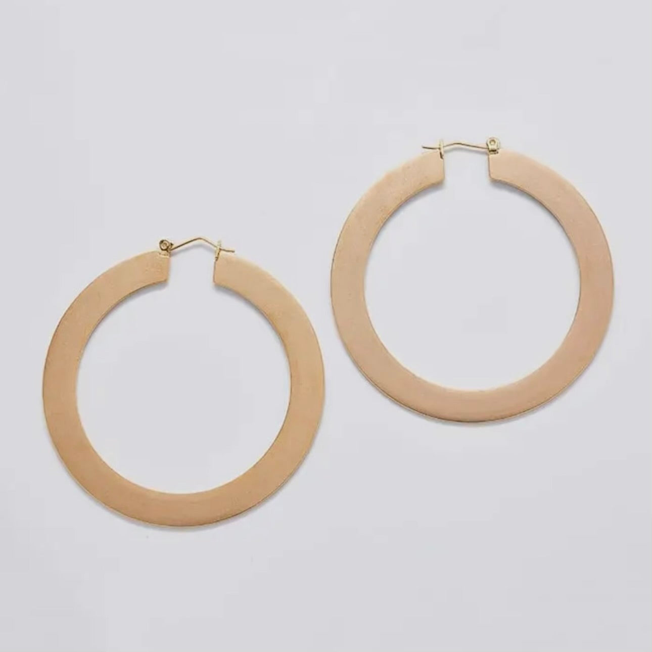 Gold Matte Large Hoop Earrings