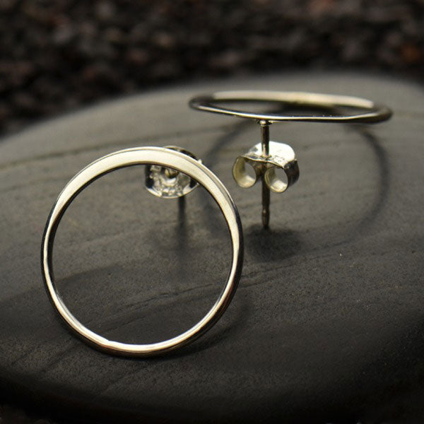 Open Circle Earrings | Sterling Silver
