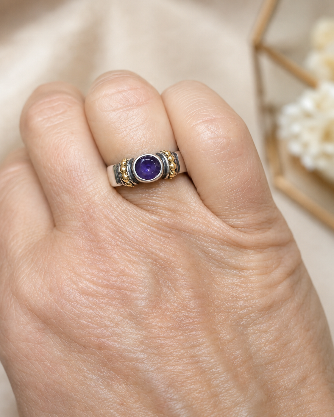 Lagos Caviar Amethyst Ring