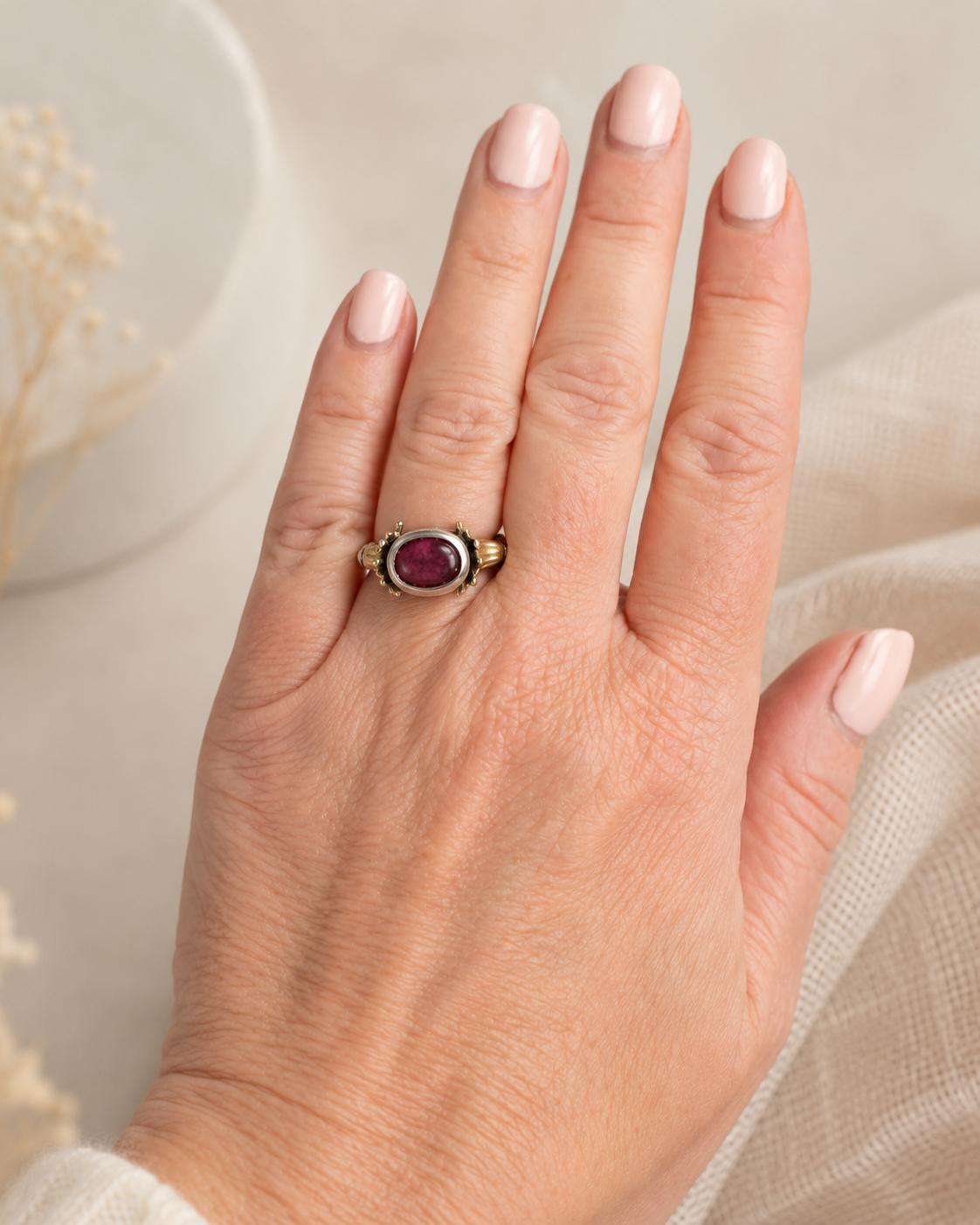 Lagos Caviar Garnet Ring
