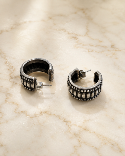 Lagos Caviar Sterling Silver Fluted Hoop Earrings