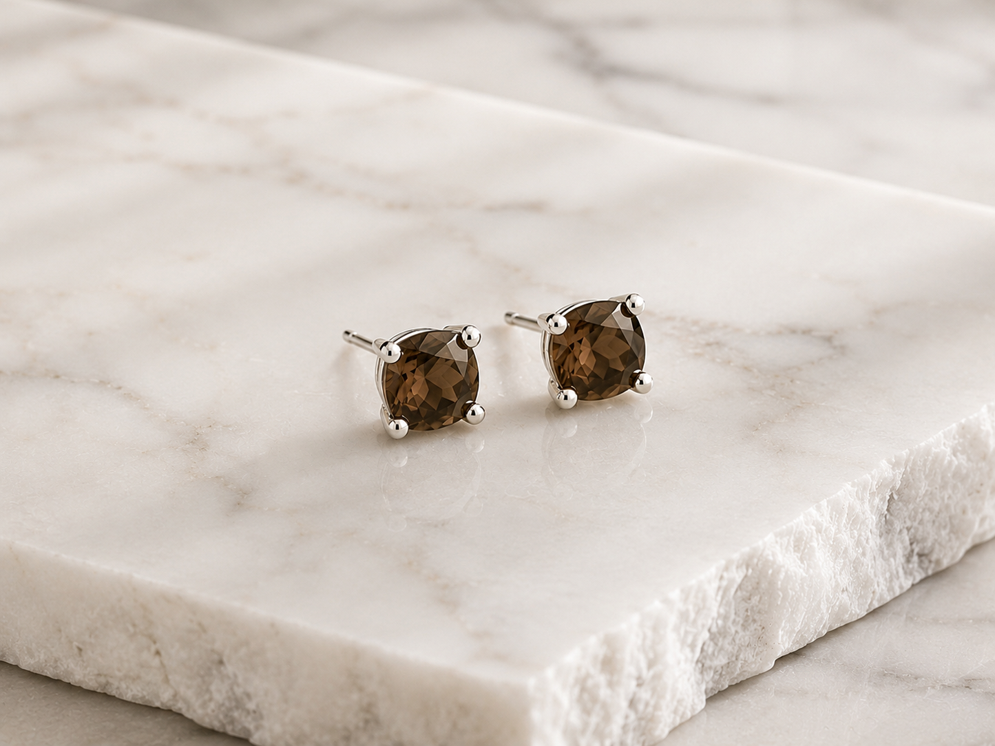 Cleo Smoky Quartz Stud Earrings