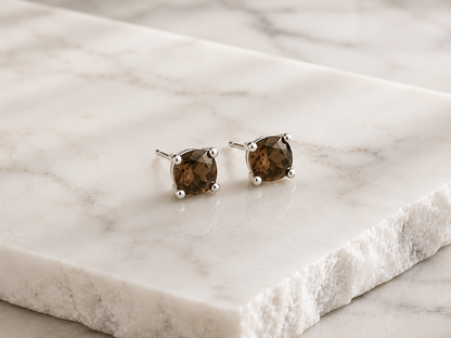 Cleo Smoky Quartz Stud Earrings