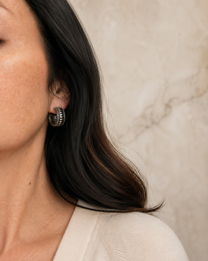 Lagos Caviar Sterling Silver Fluted Hoop Earrings
