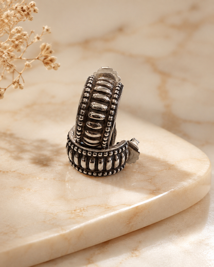 Lagos Caviar Sterling Silver Fluted Hoop Earrings