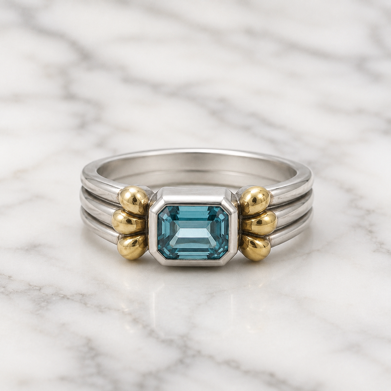 Lagos Caviar Blue Topaz Ring