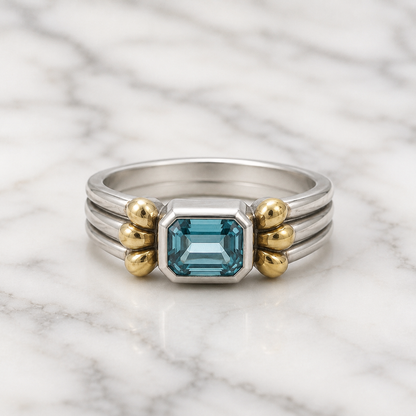 Lagos Caviar Blue Topaz Ring