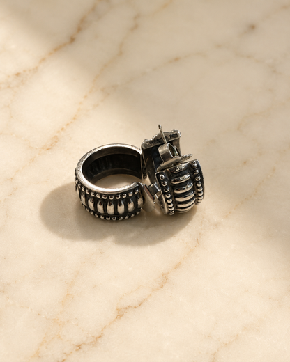 Lagos Caviar Sterling Silver Fluted Hoop Earrings