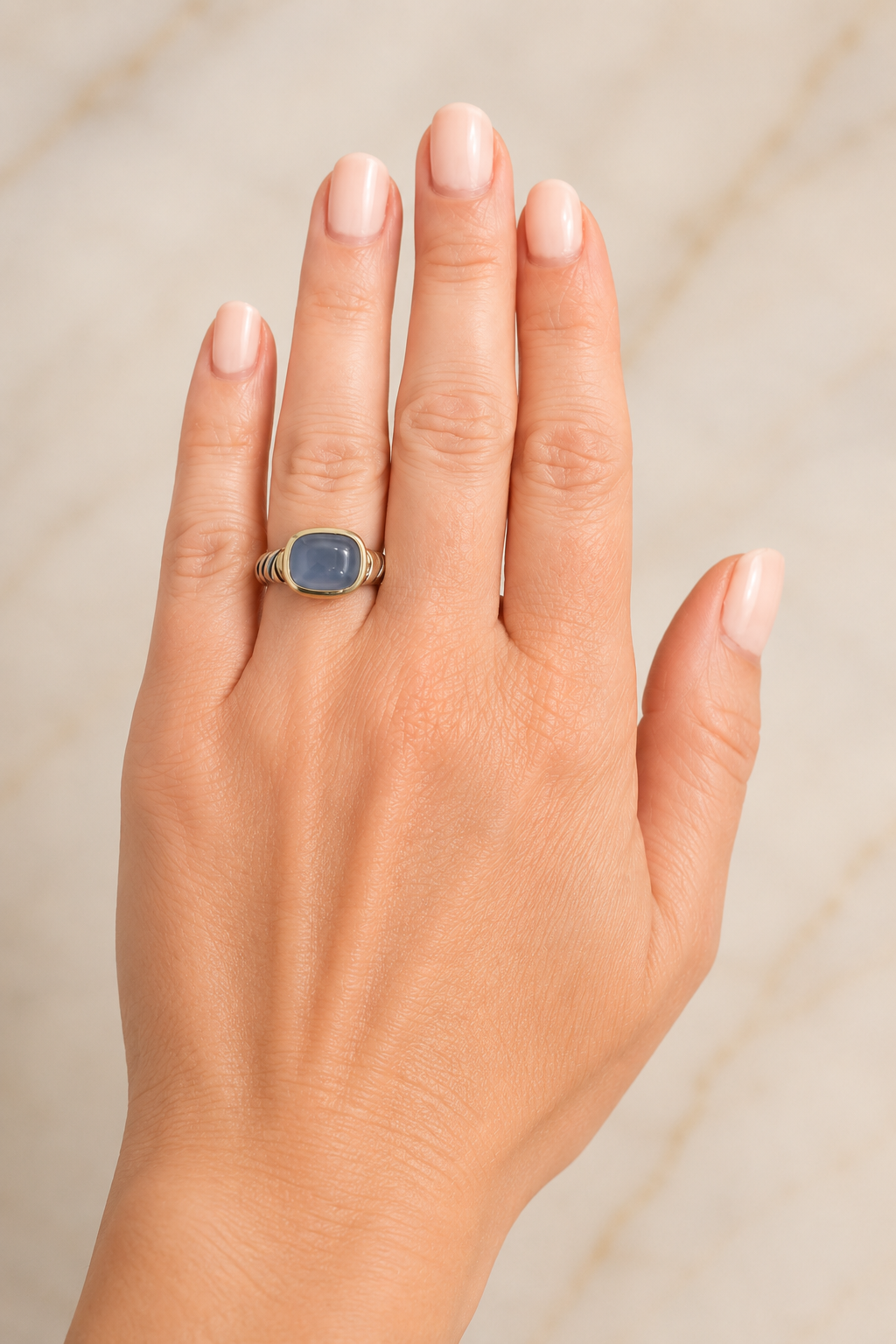 David Yurman Chalcedony Cable Ring