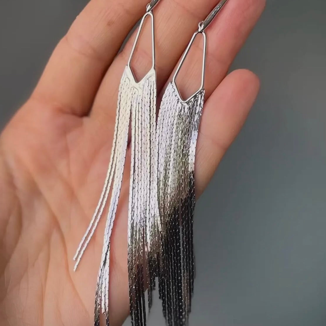 Silver Fringe Earrings