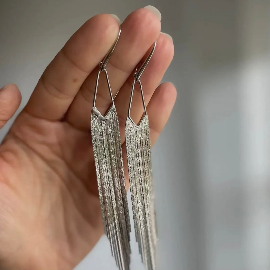 Silver Fringe Earrings