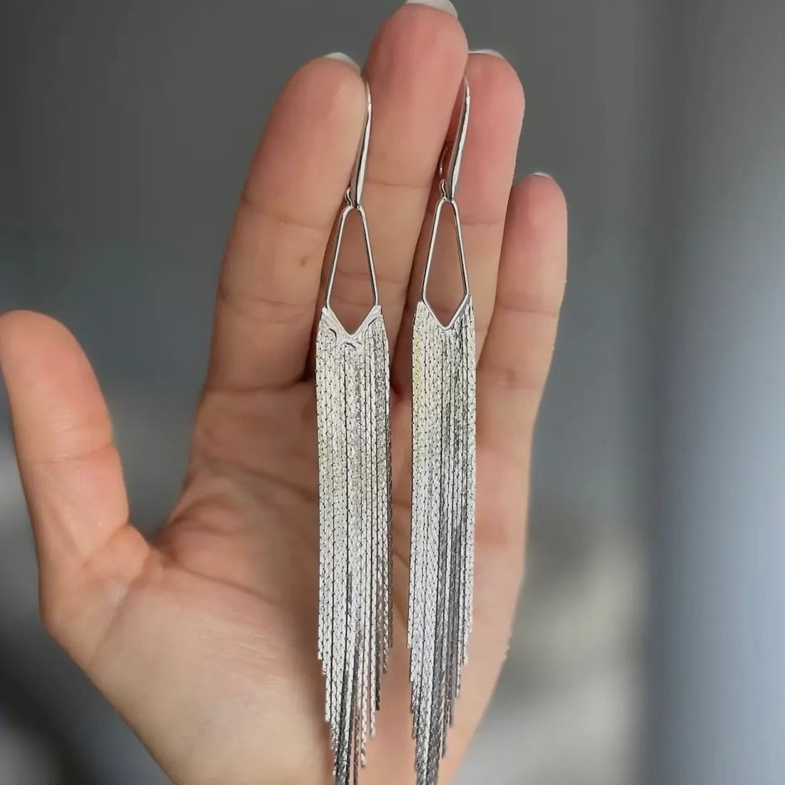 Silver Fringe Earrings