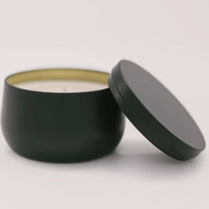 Black Curved Tin Soy Candle